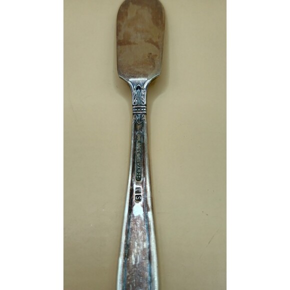 Vntg HOLMES & EDWARDS IS Danish Princess Inlaid Silver Plate Butter Knife Single - Picture 3 of 4